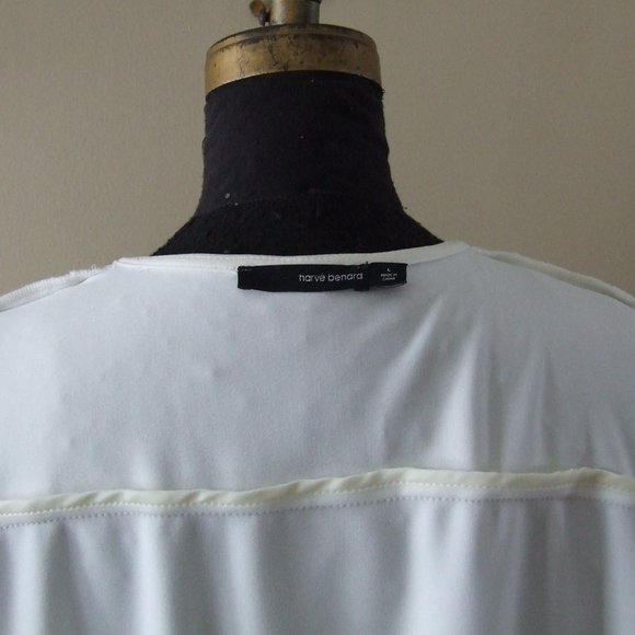 Elegant Warm White Long Jacket Coat by Harve Benard L - Picture 6 of 6